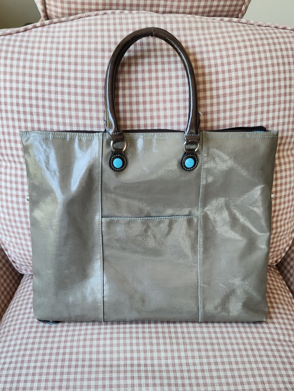 T.O.T.E. Urban Junket Classic Convertible Metallic Gray Laptop Tote Bag/Backpack